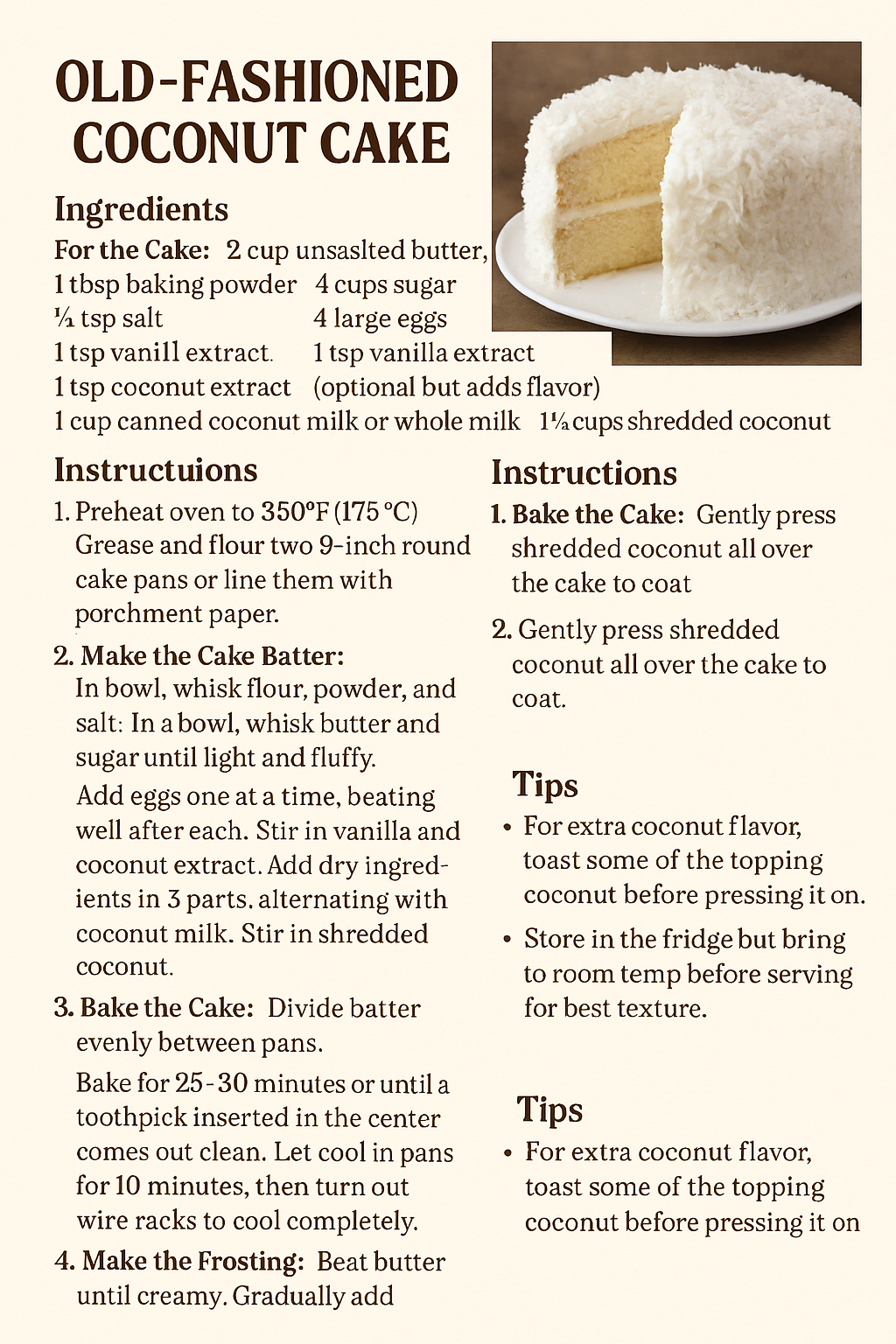 Old-Fashioned Coconut Cake